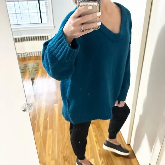 Free People Brookside Sweater Tunic in Blue